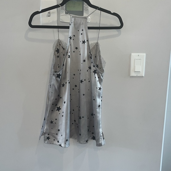 CAMI NYC Lace-Trimmed Star-Print Silk Top - Picture 5 of 8